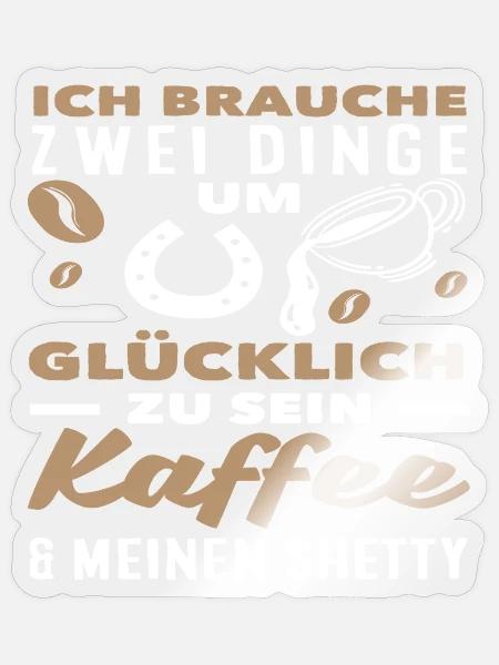 Pferdemädchen Reiten Ponyfans Reiter Shetty Kaffee - Sticker Größe S (10 x 10 cm) - Transparent glänzend
