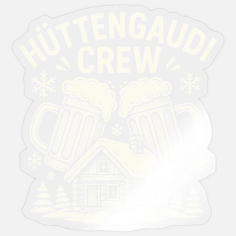 Équipage amusant de la cabane - Sticker taille S (10 x 10 cm) - brillant transparent