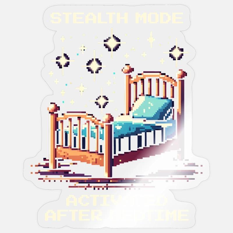 Mode furtif : après le coucher | Parents - Sticker taille S (10 x 10 cm) - brillant transparent