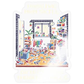 Mommy Skill: Locating Chaos Through Walls | Household - Sticker size S (10 x 10 cm) - transparent glossy - Front