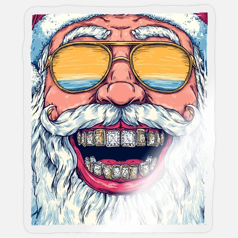 Weihnachtsmann Cool Weihnachten - Sticker Größe S (10 x 10 cm) - Transparent glänzend