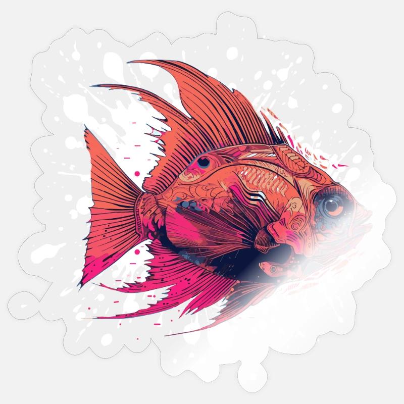 Blobs de poisson - Sticker taille S (10 x 10 cm) - brillant transparent
