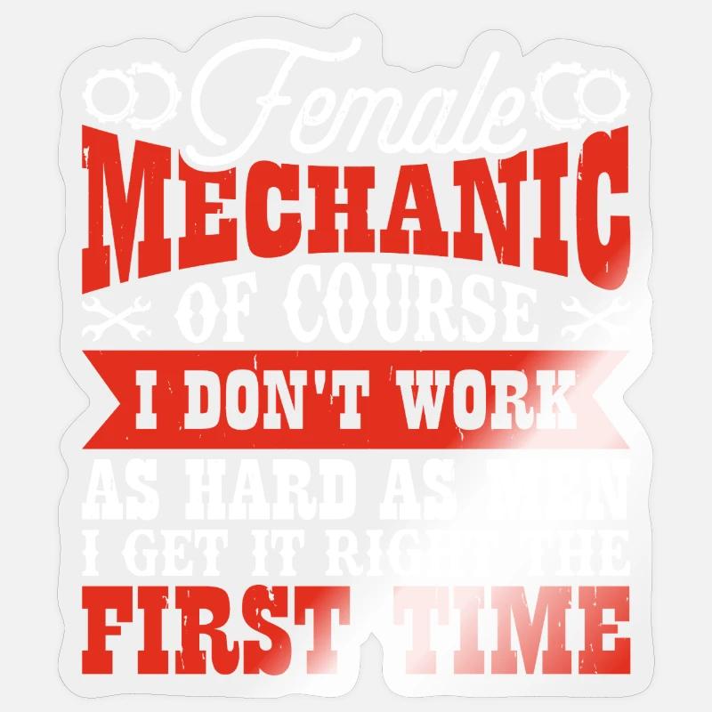 Mechaniker Mechatroniker Schrauber Geschenk - Sticker Größe S (10 x 10 cm) - Transparent glänzend