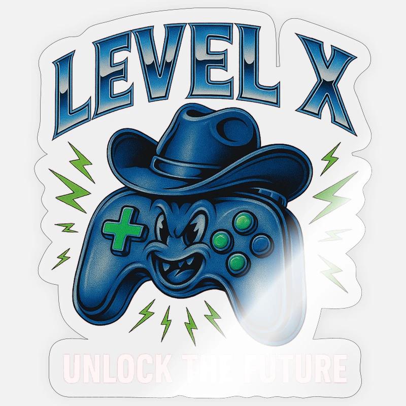 Level X: Unlock Future - Sticker size S (10 x 10 cm) - transparent glossy