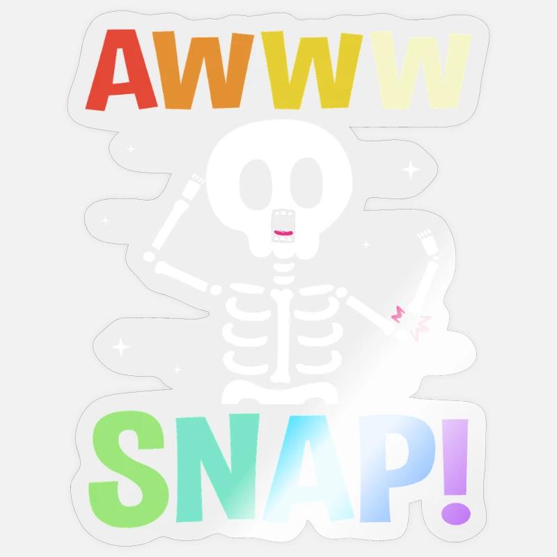 Knochenbruch Halloween Skelett Knochen Armbruch - Sticker Größe S (10 x 10 cm) - Transparent glänzend