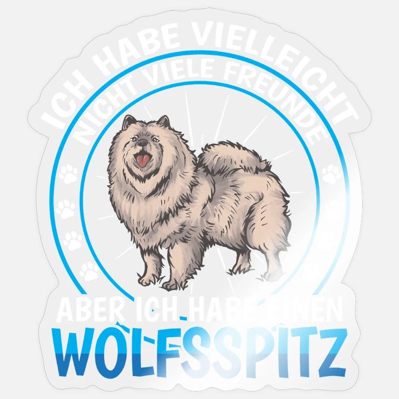 Wolfspitz est un ami allemand Wolfspitz - Sticker taille S (10 x 10 cm) - brillant transparent