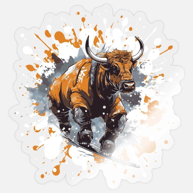 Bulle Snowboard Taurus - Sticker size S (10 x 10 cm) - transparent glossy