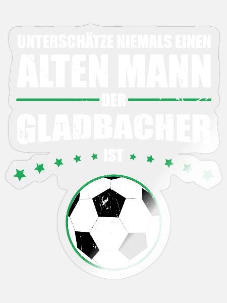 Alter Mann - Mönchengladbach Fan | Vintage Edition - Sticker Größe S (10 x 10 cm) - Transparent glänzend