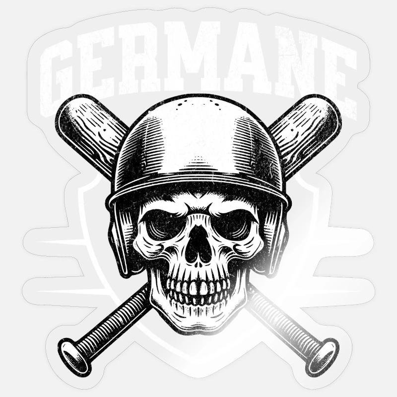 Schädel Krieger Helm Batten Germane - Sticker Größe S (10 x 10 cm) - Transparent glänzend