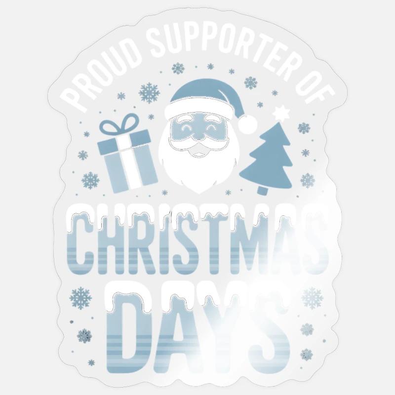 Fiers de Noël - Sticker taille S (10 x 10 cm) - brillant transparent