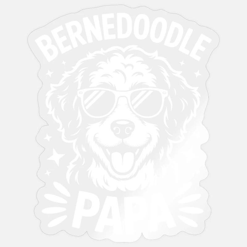 Bernedoodle Spruch Papa Witz Bernedoodle Geschenk - Sticker Größe S (10 x 10 cm) - Transparent glänzend