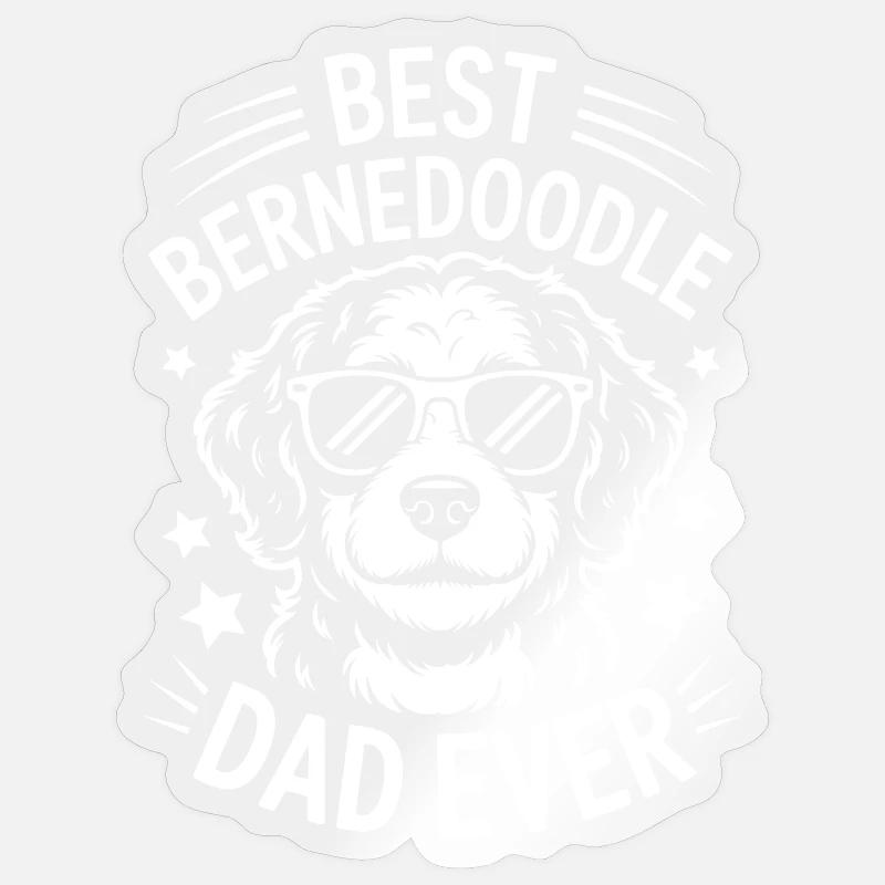 Bernedoodle Spruch Papa Witz Bernedoodle Geschenk - Sticker Größe S (10 x 10 cm) - Transparent glänzend