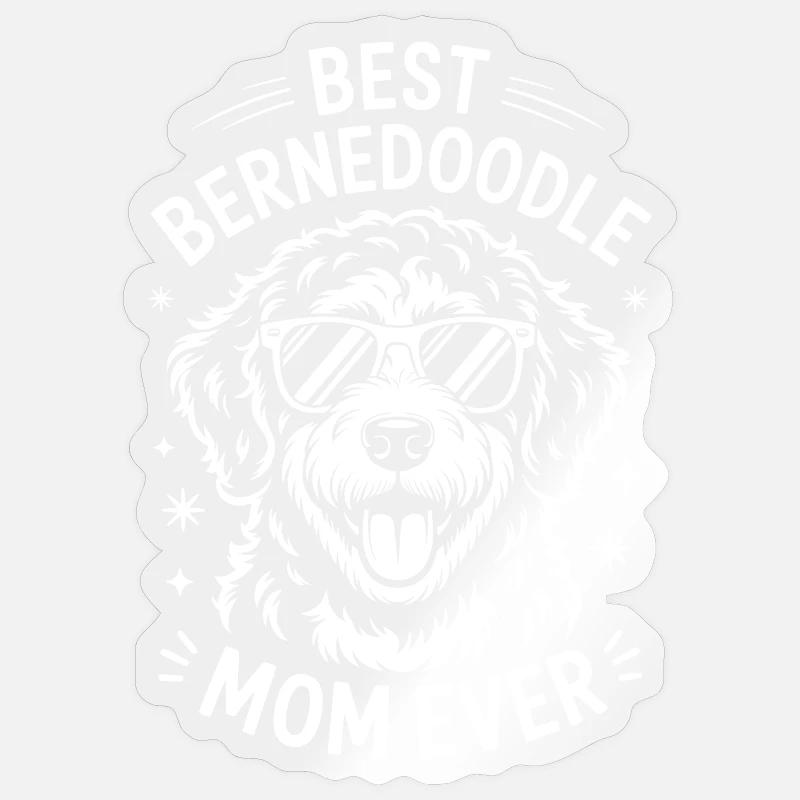 Bernedoodle Spruch Mama Witz Bernedoodle Geschenk - Sticker Größe S (10 x 10 cm) - Transparent glänzend