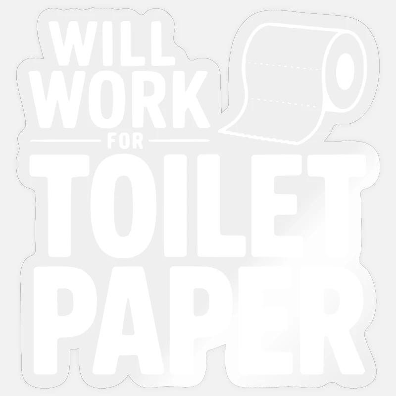Fonctionnera pour le papier toilette - Sticker taille S (10 x 10 cm) - brillant transparent