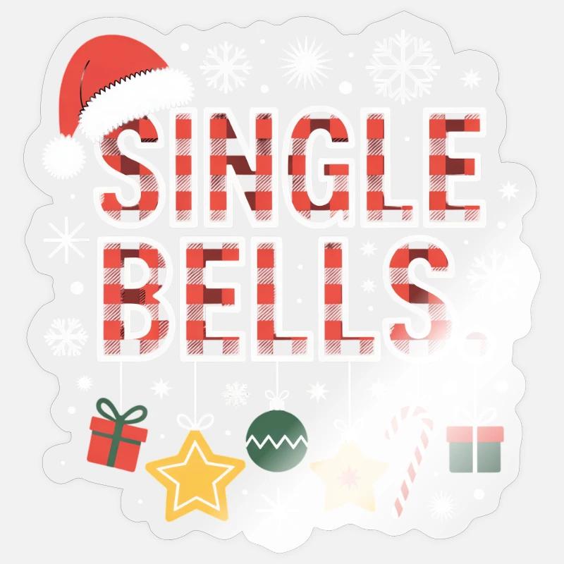 Cloches simples Noël laid - Sticker taille S (10 x 10 cm) - brillant transparent