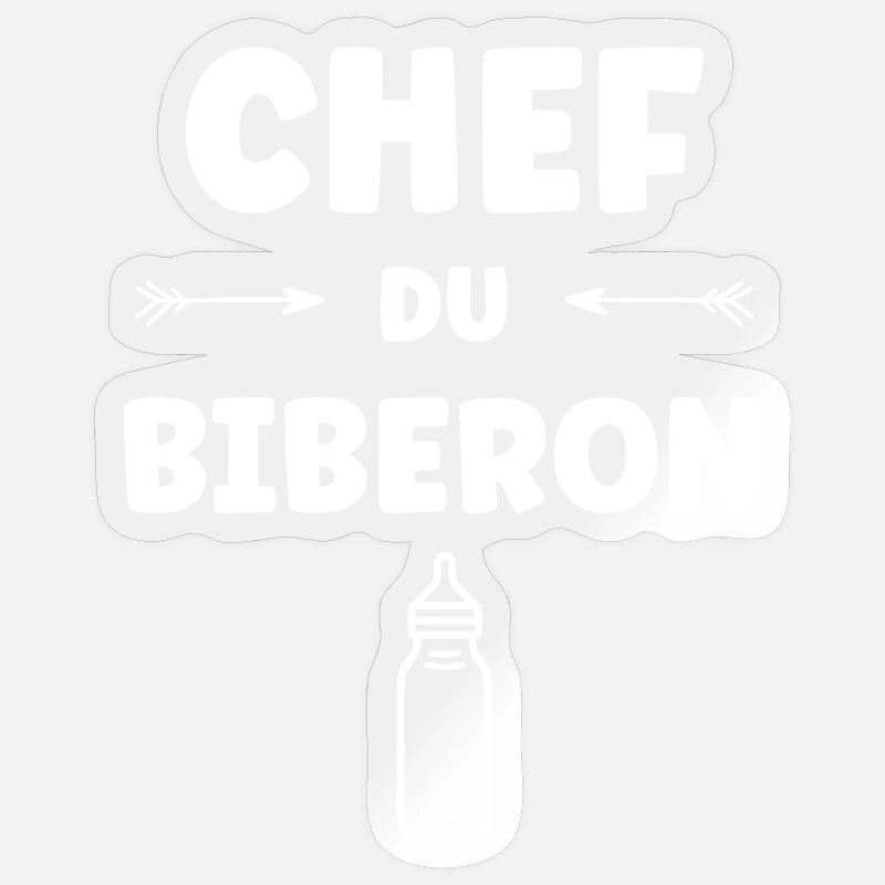 Chef du Biberon - Sticker size S (10 x 10 cm) - transparent glossy