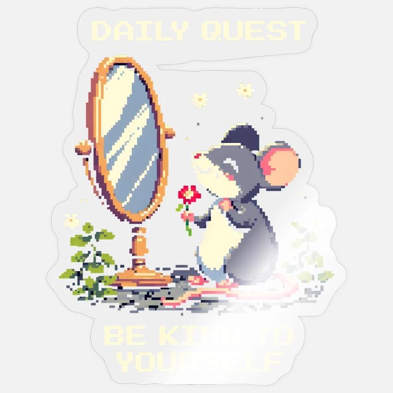 Tagesquest: Sei gut zu dir | Selbstliebe, Mindset - Sticker størrelse S (10 x 10 cm) - gennemsigtig blank