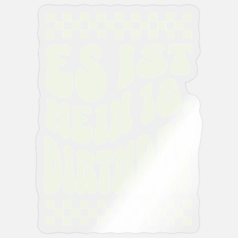C’est mon 18e anniversaire Retro Design - Sticker taille S (10 x 10 cm) - brillant transparent