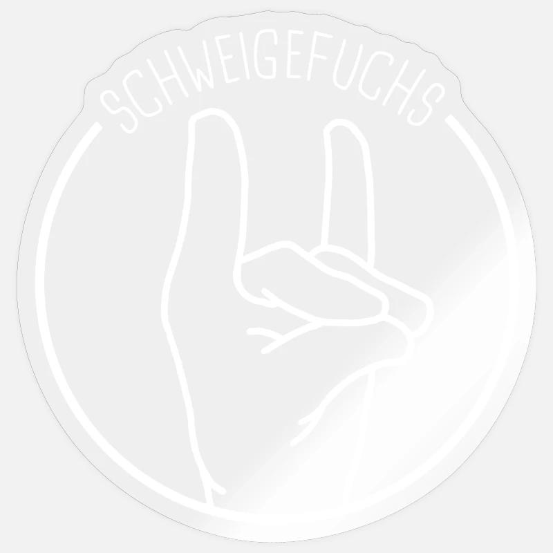 Schweigefuchs Lehrer Grundschule Kindergarten - Sticker Größe S (10 x 10 cm) - Transparent glänzend