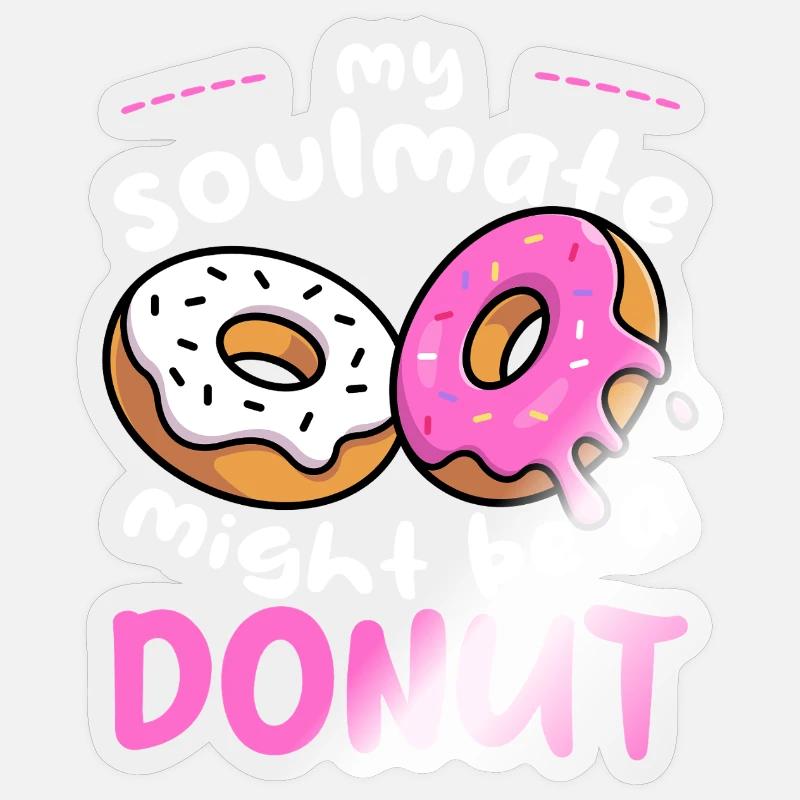 Mon beignet d’âme sœur - Sticker taille S (10 x 10 cm) - brillant transparent