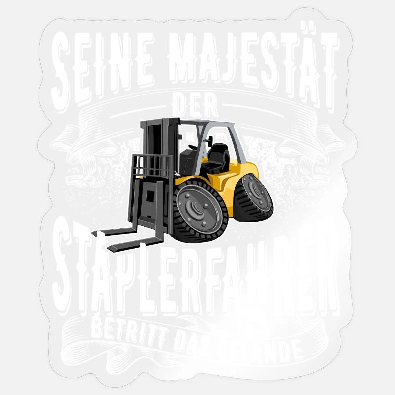 Forklift driver - Sticker size S (10 x 10 cm) - transparent glossy