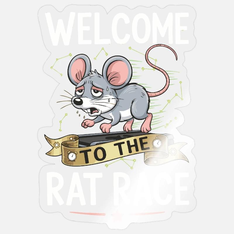 Bienvenue dans la course aux rats – Work Design - Sticker taille S (10 x 10 cm) - brillant transparent