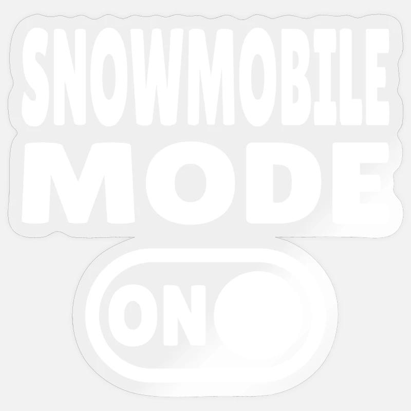 Snowmobile Mode ON - Sticker Größe S (10 x 10 cm) - Transparent glänzend