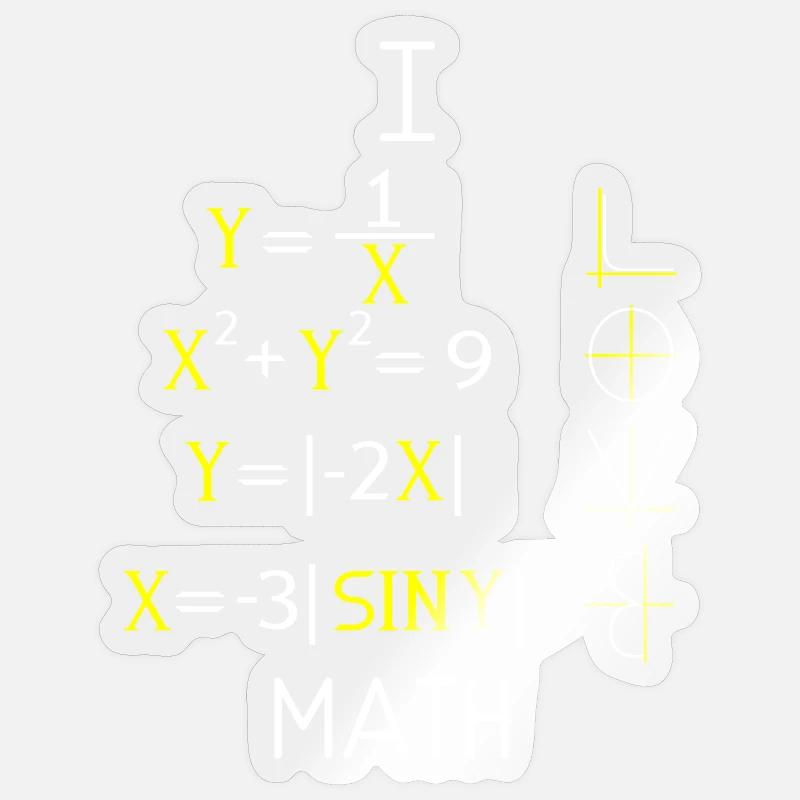 Math Math Math Teacher Mathematician - Sticker size S (10 x 10 cm) - transparent glossy