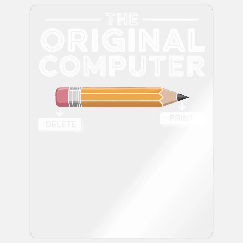 Der Original Computer – Bleistift Delete & Print - Sticker Größe S (10 x 10 cm) - Transparent glänzend