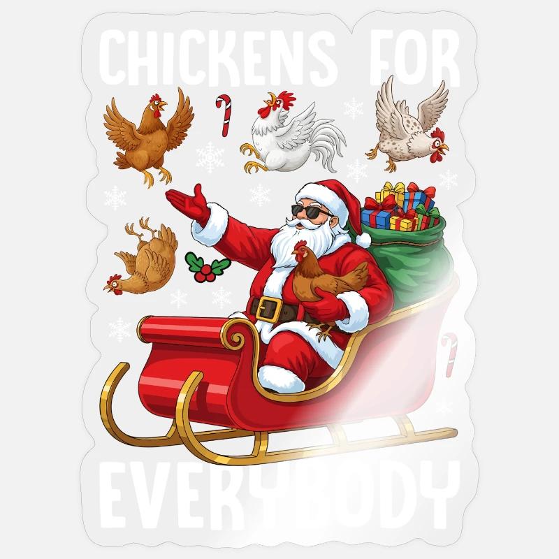Chickens for Everybody - Sticker Größe S (10 x 10 cm) - Transparent glänzend
