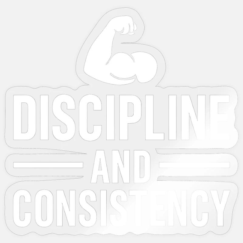 Discipline et constance Gym Devise Sticker taille S (10 x 10 cm)