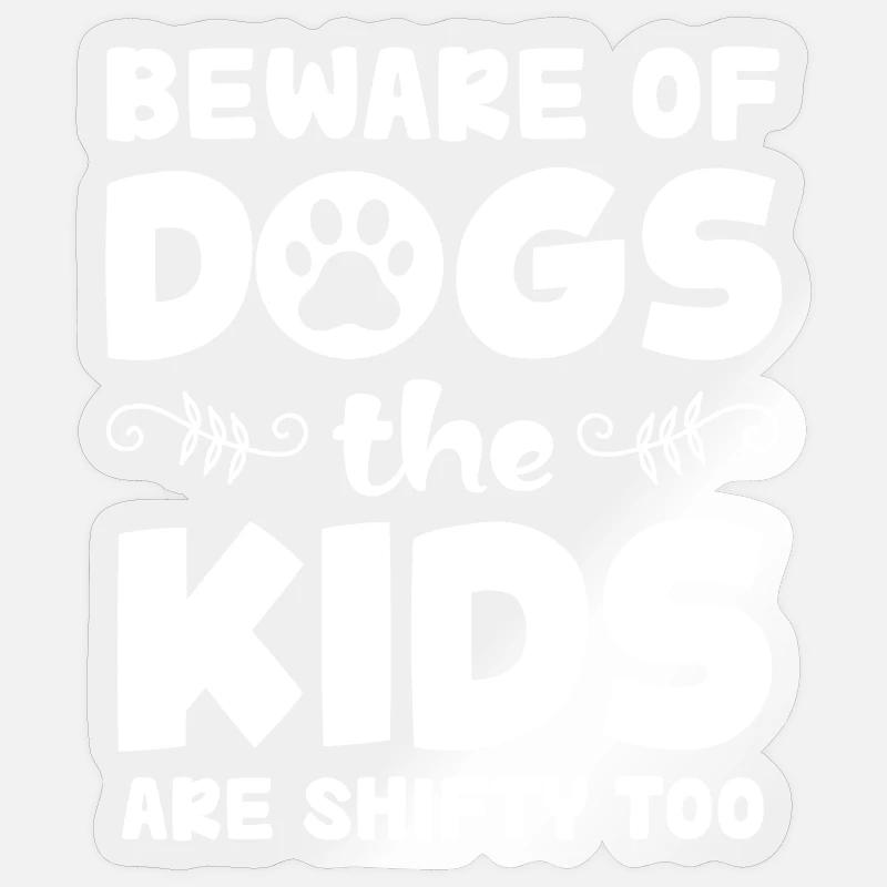 Warnung Hunde Kinder sind frech - Sticker Größe S (10 x 10 cm) - Transparent glänzend