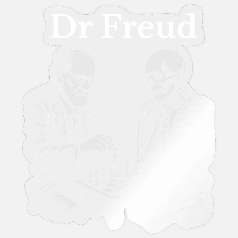 Freud Chess Duel with Skeleton Sticker size S (10 x 10 cm)