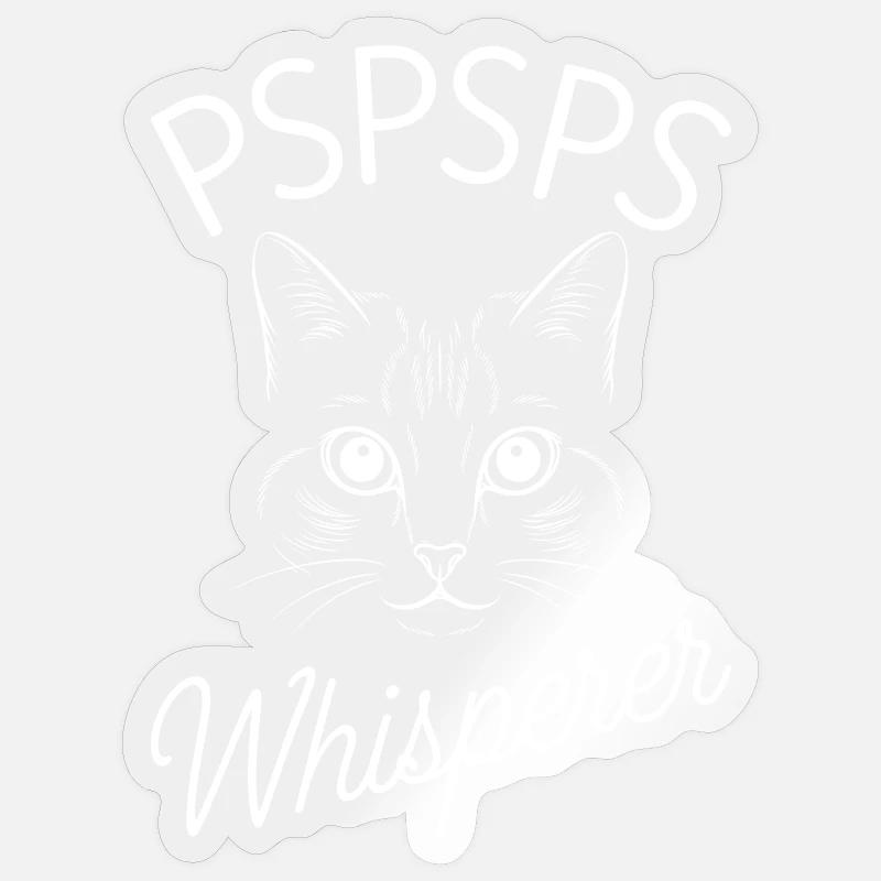Cat Whisperer PSPSPS - Sticker size S (10 x 10 cm) - transparent glossy