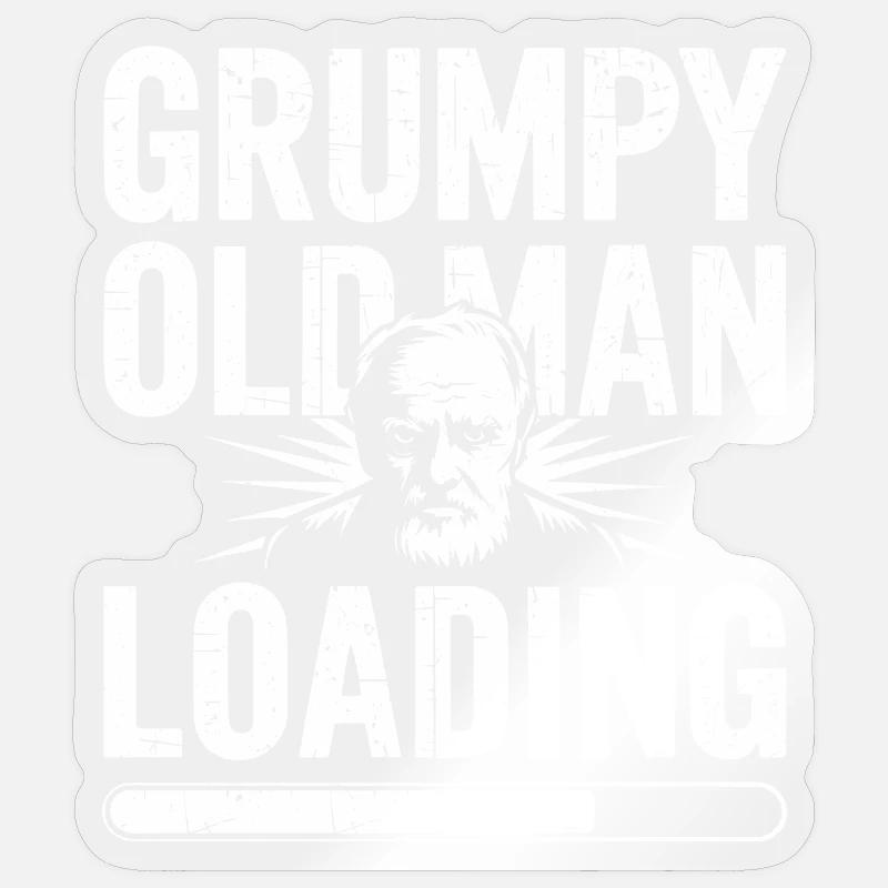 GrumpyOldMan Barre de chargement - Sticker taille S (10 x 10 cm) - brillant transparent