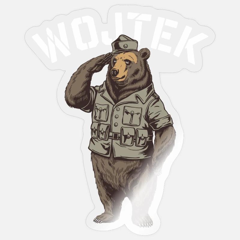 Wojtek Explorer Bear - Sticker size S (10 x 10 cm) - transparent glossy