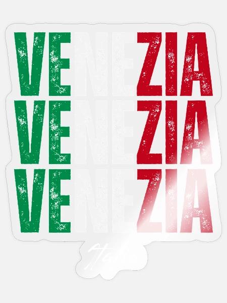 Venedig Italien, ich liebe Venedig - Sticker Größe S (10 x 10 cm) - Transparent glänzend