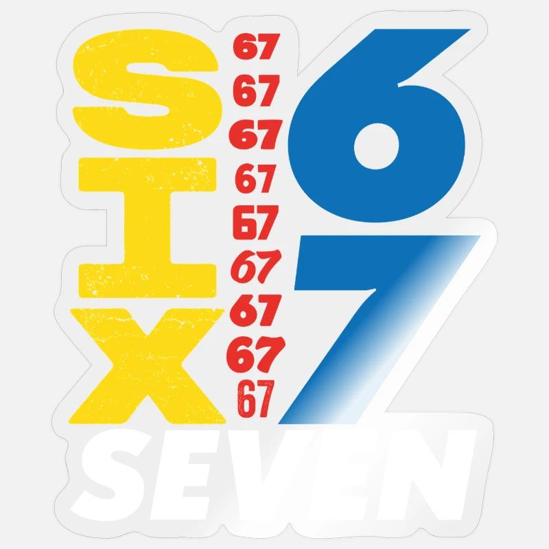 Sechs Sieben, 67 - Sticker Größe S (10 x 10 cm) - Transparent glänzend