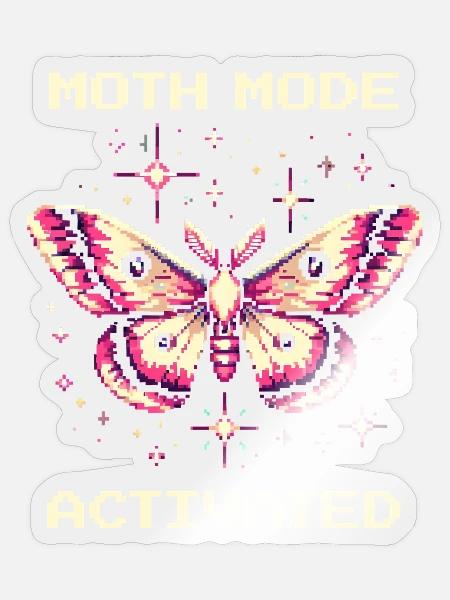 Motten Modus Aktiviert | Lustiger Gamer Spruch - Sticker Größe S (10 x 10 cm) - Transparent glänzend