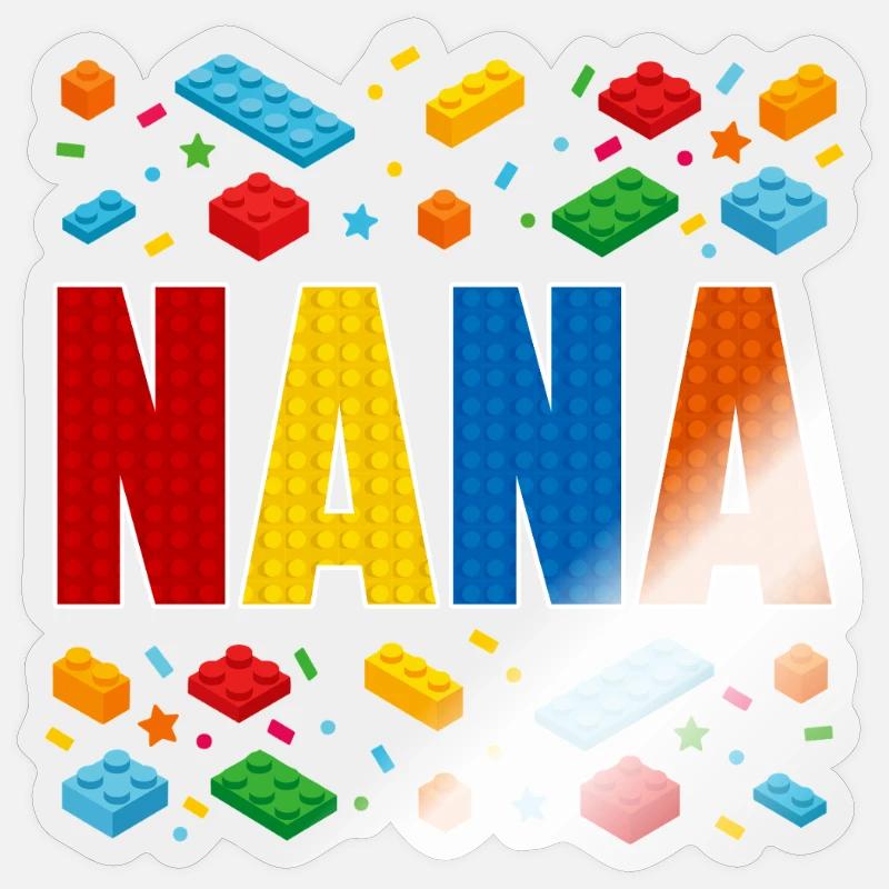 Nana brique constructeur grand-mère créative amant de blocs Sticker taille S (10 x 10 cm)