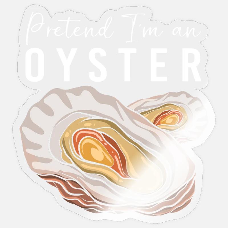 Austern - Sticker Größe S (10 x 10 cm) - Transparent glänzend