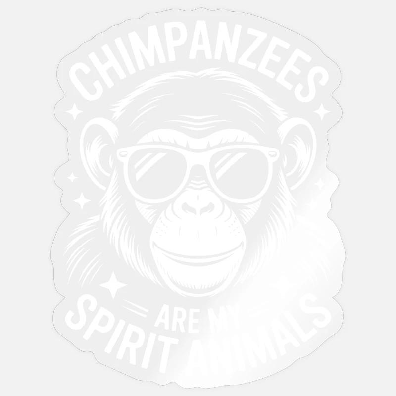 Schimpanse Spruch Affe Lustige Schimpanse Geschenk - Sticker Größe S (10 x 10 cm) - Transparent glänzend