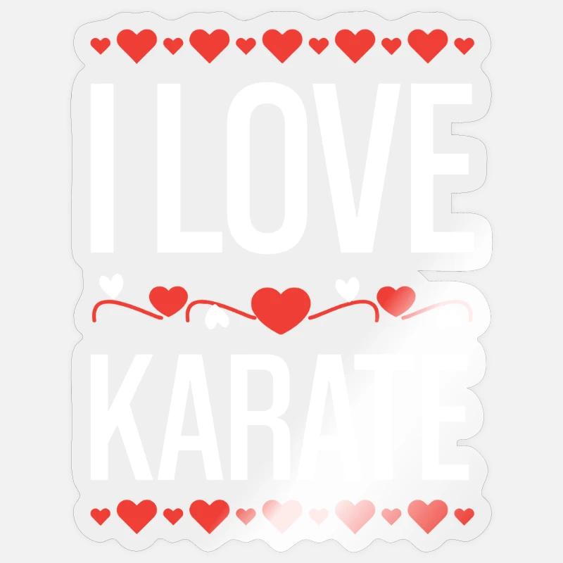 I Love Karate Herzdesign - Sticker Größe S (10 x 10 cm) - Transparent glänzend