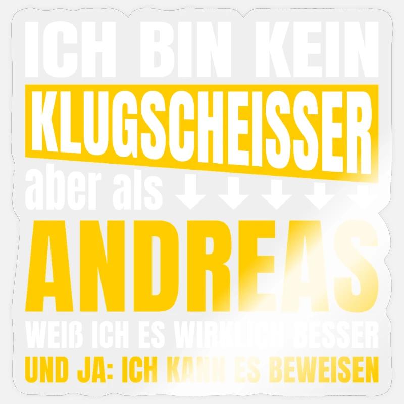 Ich bin kein Klugscheisser Andreas - Sticker Größe S (10 x 10 cm) - Transparent glänzend