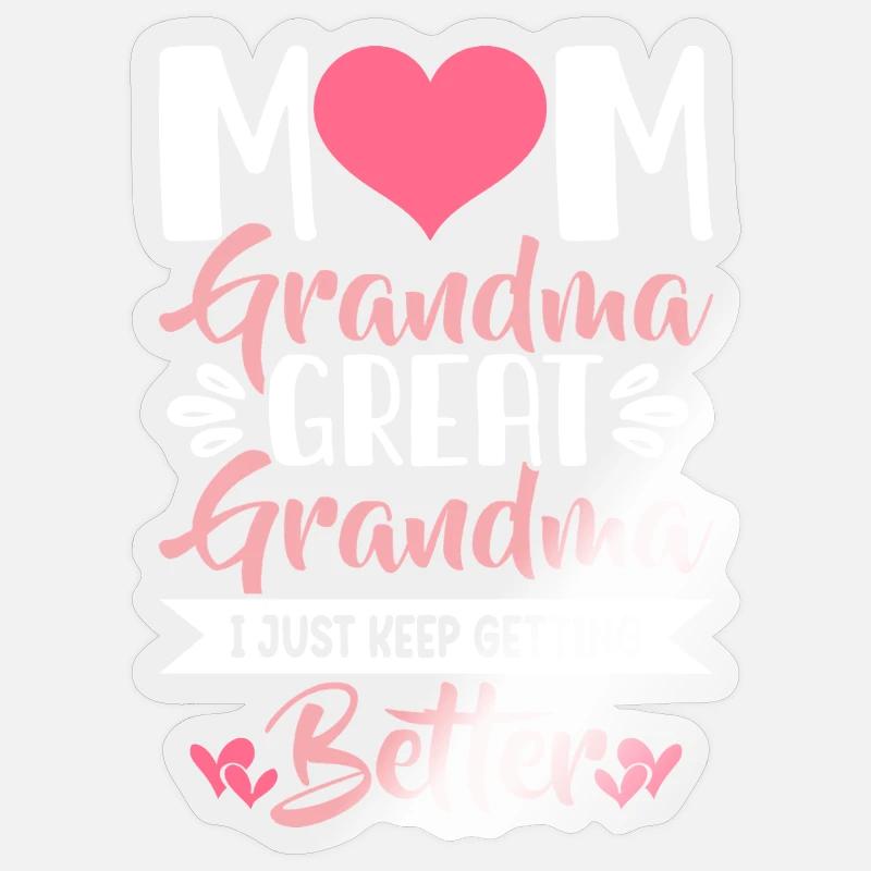 Oma Mama Geschenk Weihnachtsgeschenke Großmutter - Sticker Größe S (10 x 10 cm) - Transparent glänzend