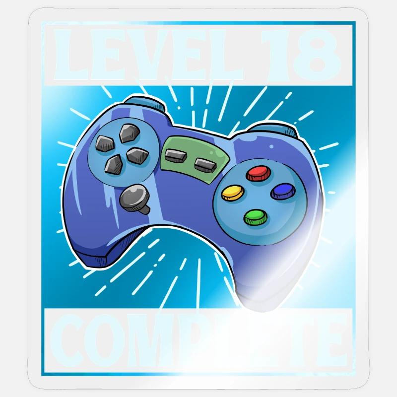 Level 18 Complete - Sticker Größe S (10 x 10 cm) - Transparent glänzend