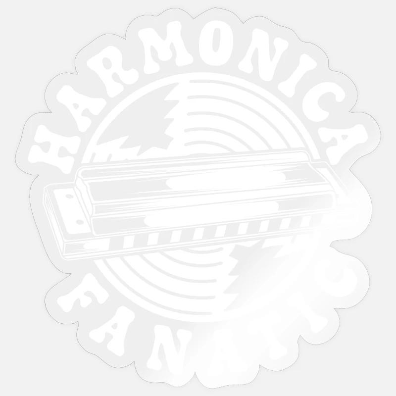 Harmonica Musican Fanatic Harmonica - Sticker size S (10 x 10 cm) - transparent glossy