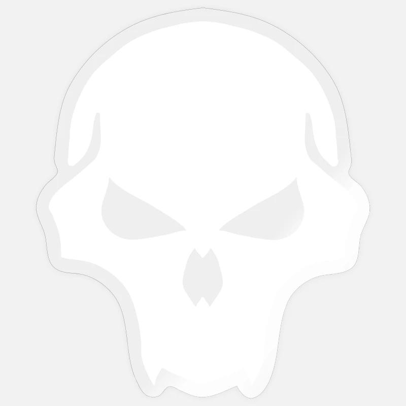 Schattenskull Silhouette - Sticker Größe S (10 x 10 cm) - Transparent glänzend
