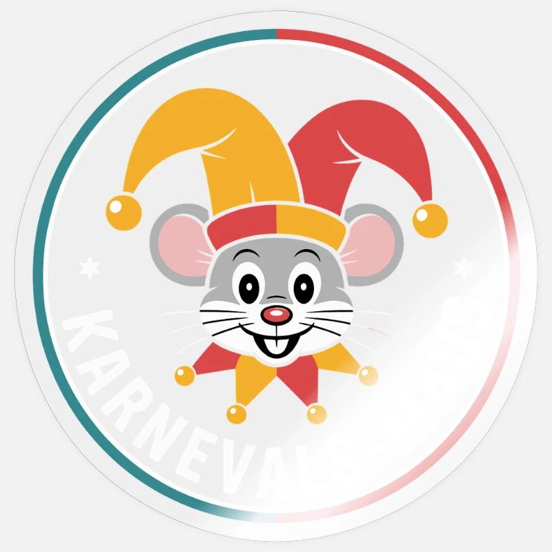 Karnevalsmaus Karneval Köln Kölner Karnevals Maus - Sticker Größe S (10 x 10 cm) - Transparent glänzend