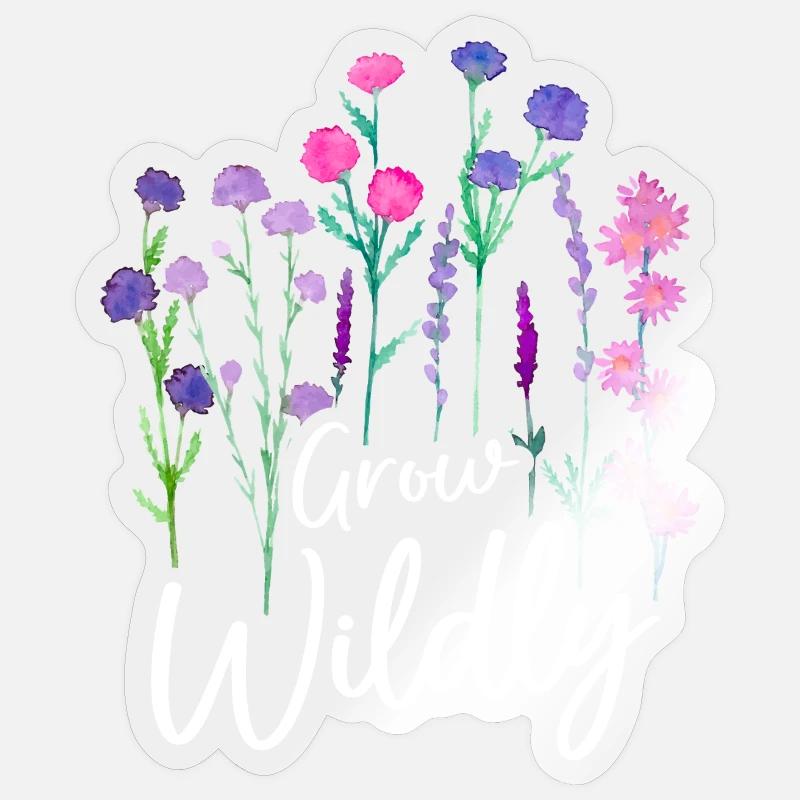 Conception de fleurs sauvages en cire Sticker taille S (10 x 10 cm)